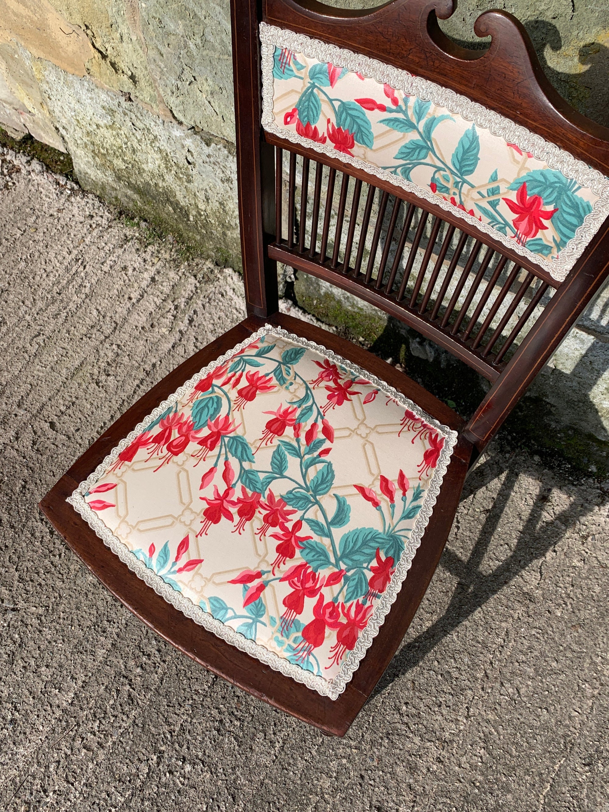 SASHA – Edwardian Children's Chair with Vintage Laura Ashley Fabric