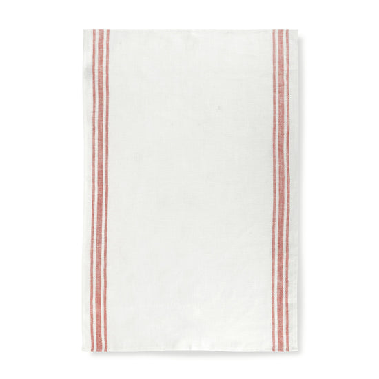 Set of 3 Varied Kitchen Towels in French Red & Blue