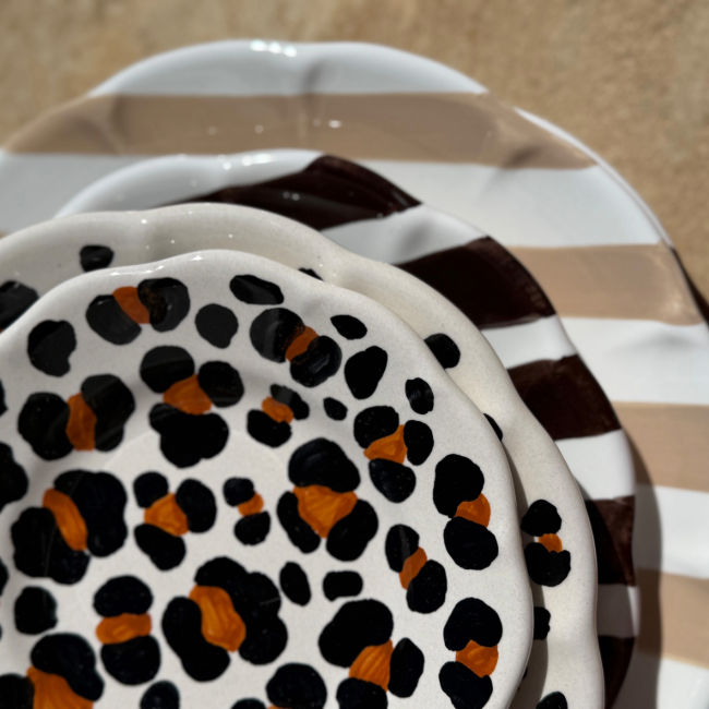 Brown Striped Chocolate Plate - 20cm