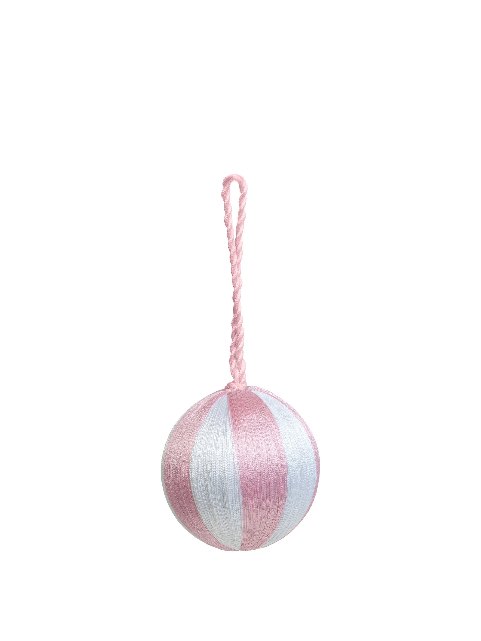 Stripe Baubles M 3" - Pink/White