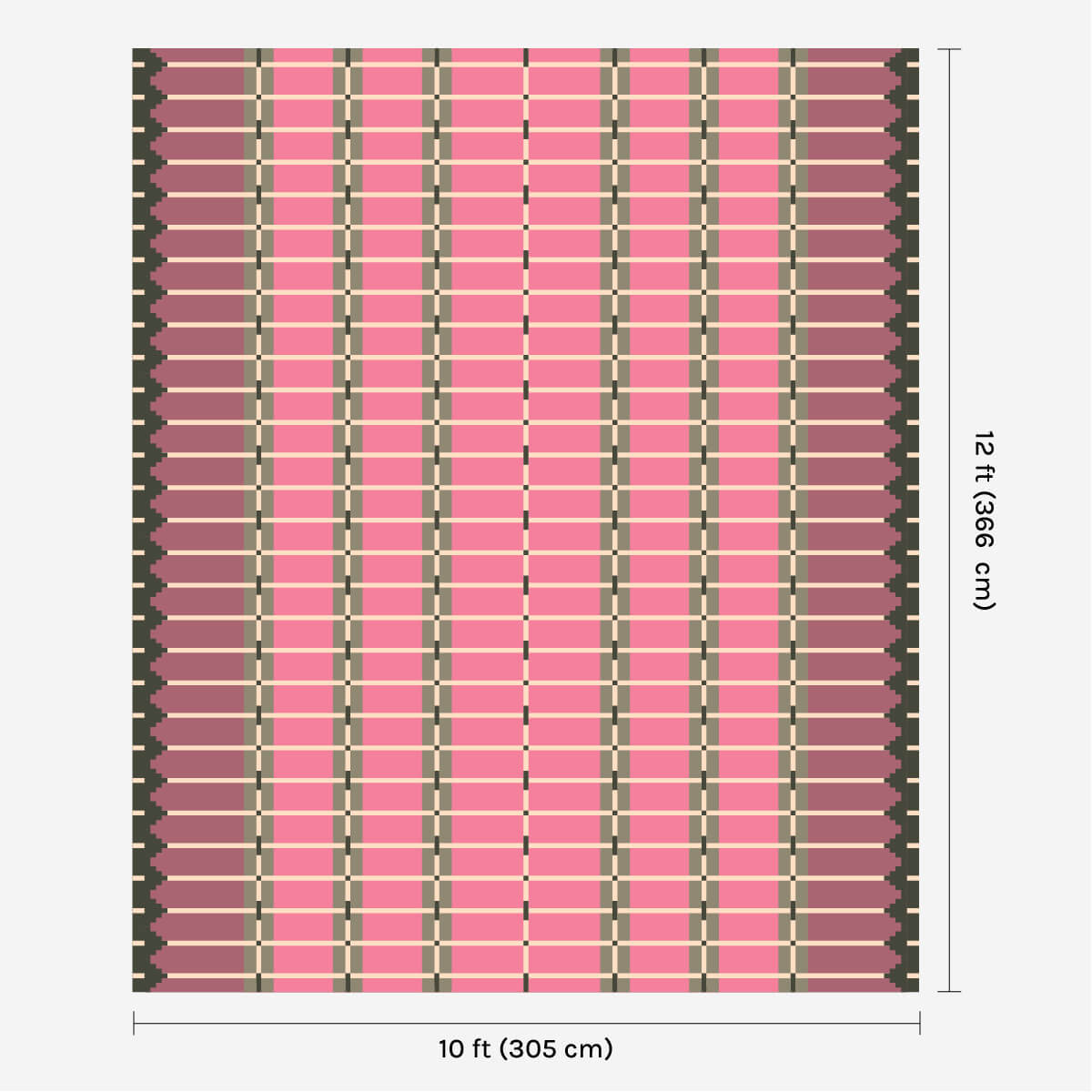Corbie Flatweave Rug - Pink Azalea-