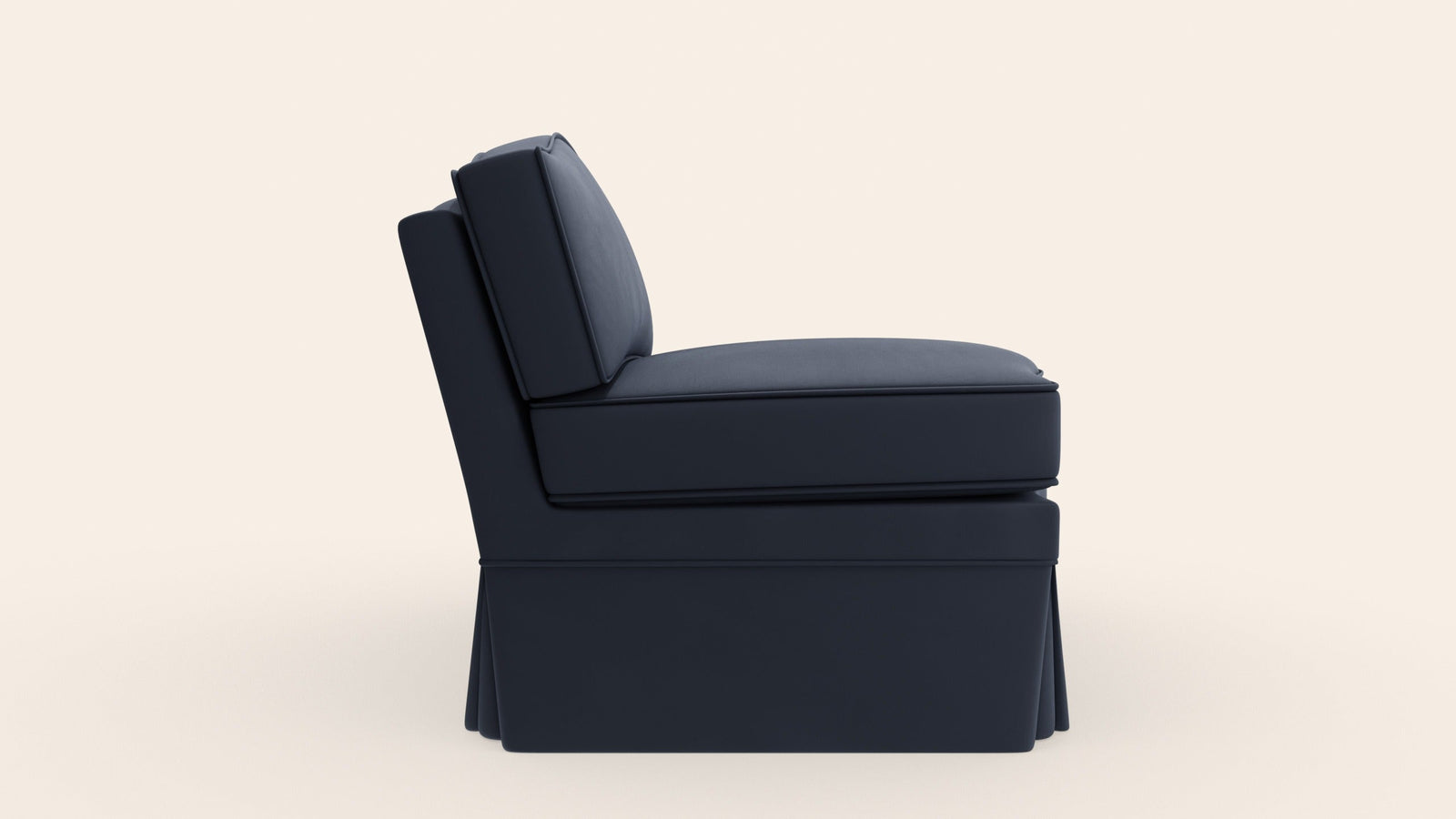 Felix Slipper Chair, Prussian Linen