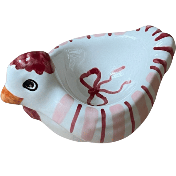 Pink Striped Hen Egg Cup