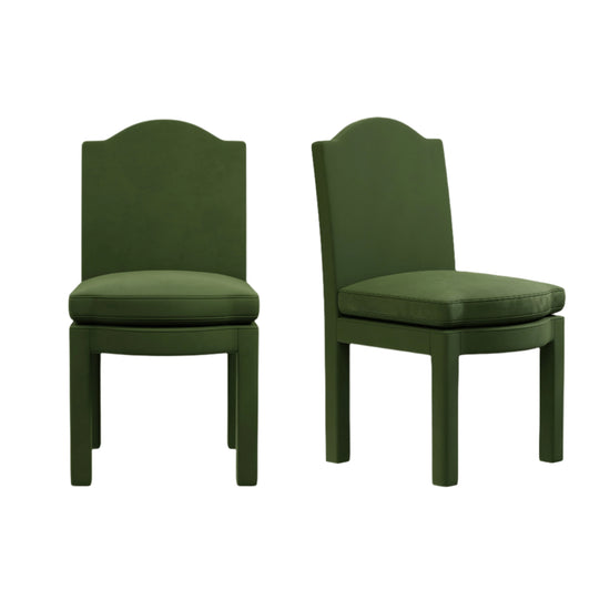 Pair of Leo Dining Chairs, Zucchini Velvet