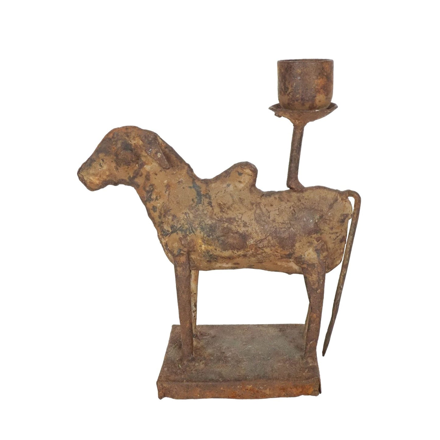 Folk Art Cow Candlestick