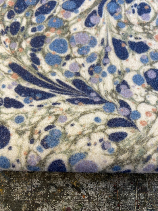 Marbled Fabric - 'Juniper' Col: Blue Anise - 100% Wool
