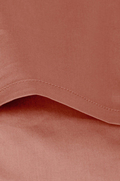 Sateen Organic Cotton Pillowcases - Bark Red
