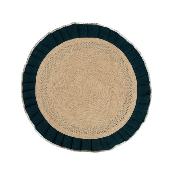 Arandela Iraca and Linen Placemats, Teal