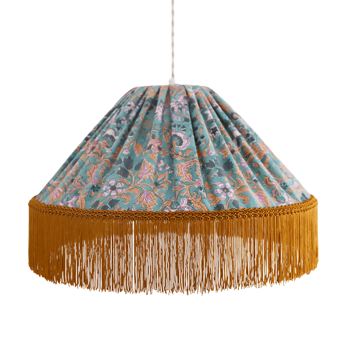 Conical Pendant Light Bella Printed “Indian Bloom”