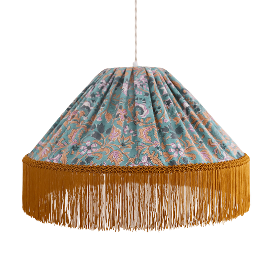 Conical Pendant Light Bella Printed “Indian Bloom”