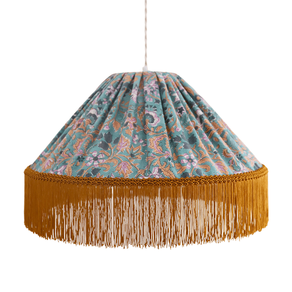 Conical Pendant Light Bella Printed “Indian Bloom”