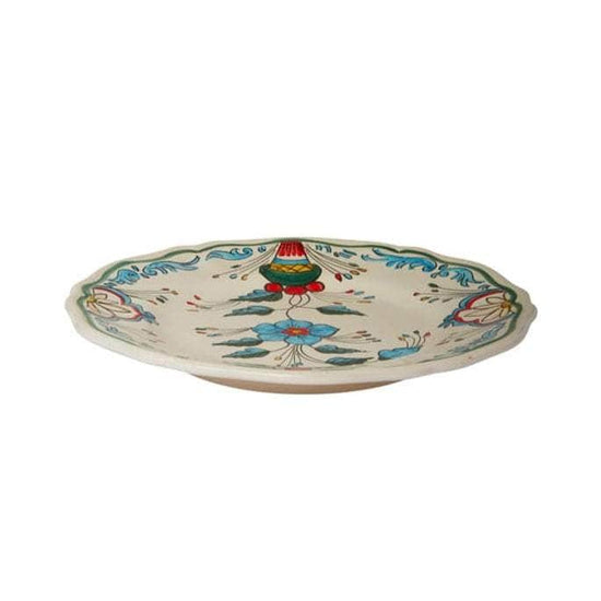 Italian Hand Painted Stoneware Plates With Flower Motif - Set of 4