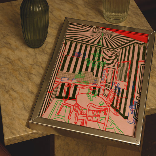 Stripey Kitchen - Fine Art Print