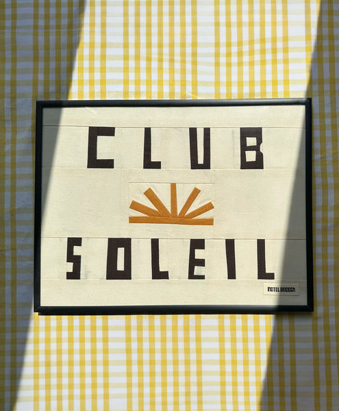 Club Soleil Original Quilted Artwork in Frame