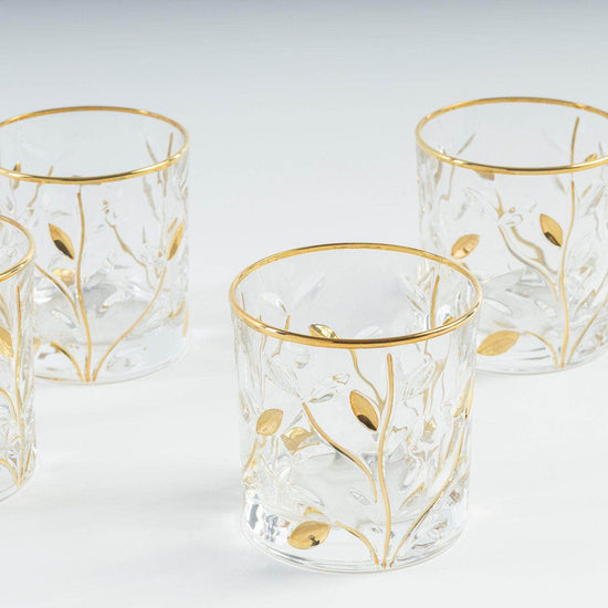 Crystal Gold Glasses - Set of 2