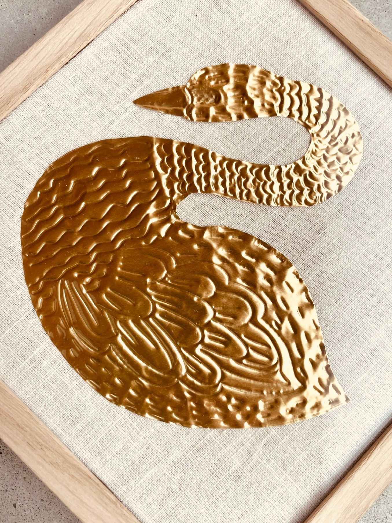 Gold Foil Art Piece - Swan