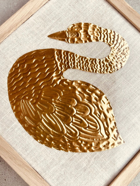 Gold Foil Art Piece - Swan