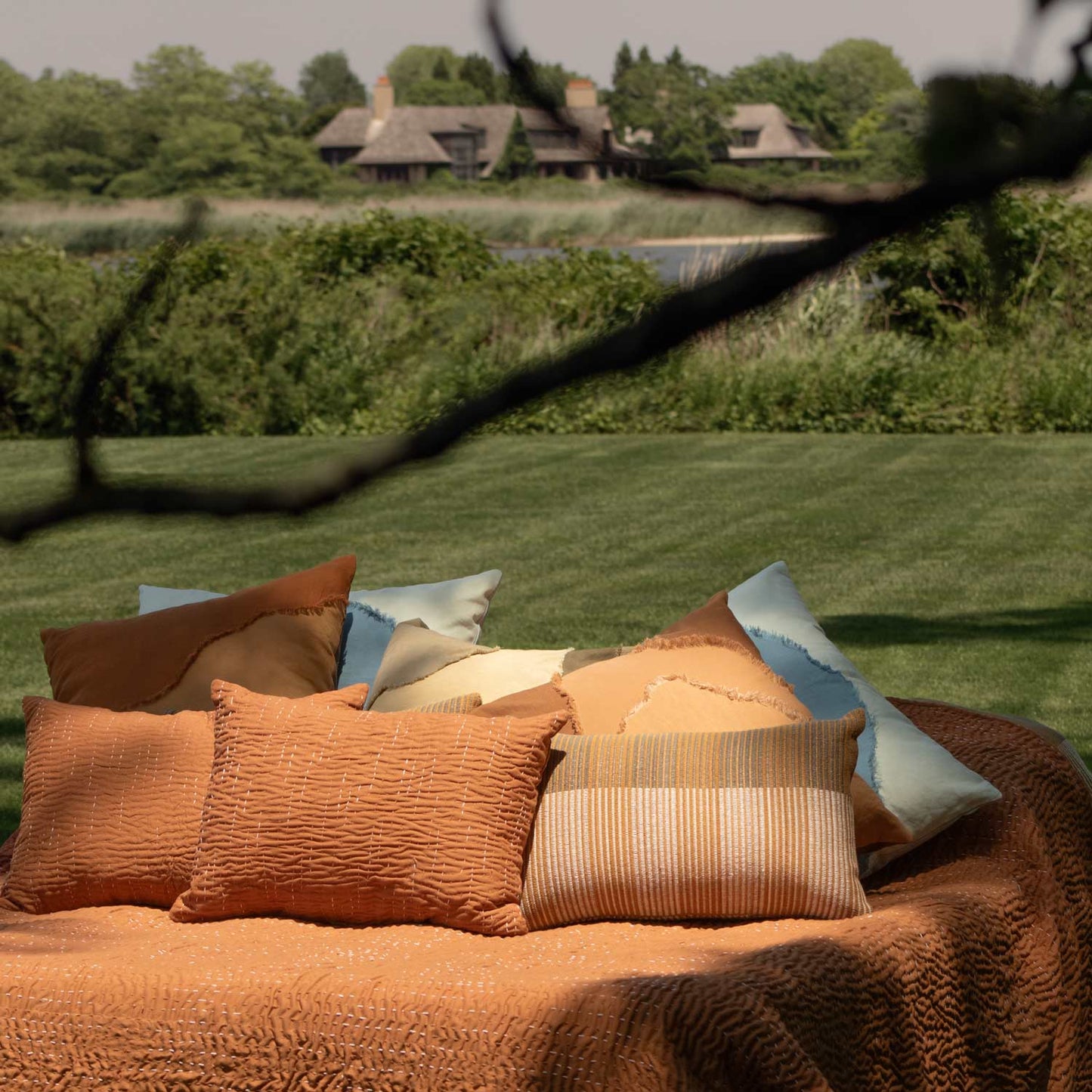 Cotton Texture Pillow Brown