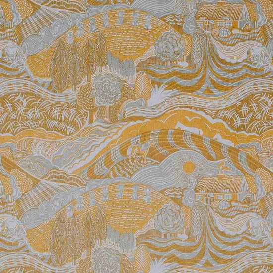 The Plough Wallpaper in Grey and Gold