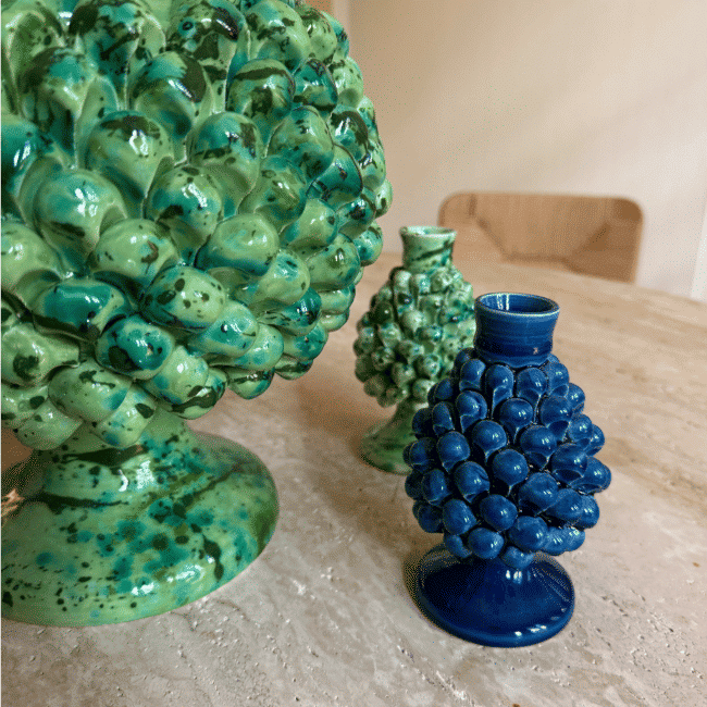 Pigna Blue Candle Holder - Medium