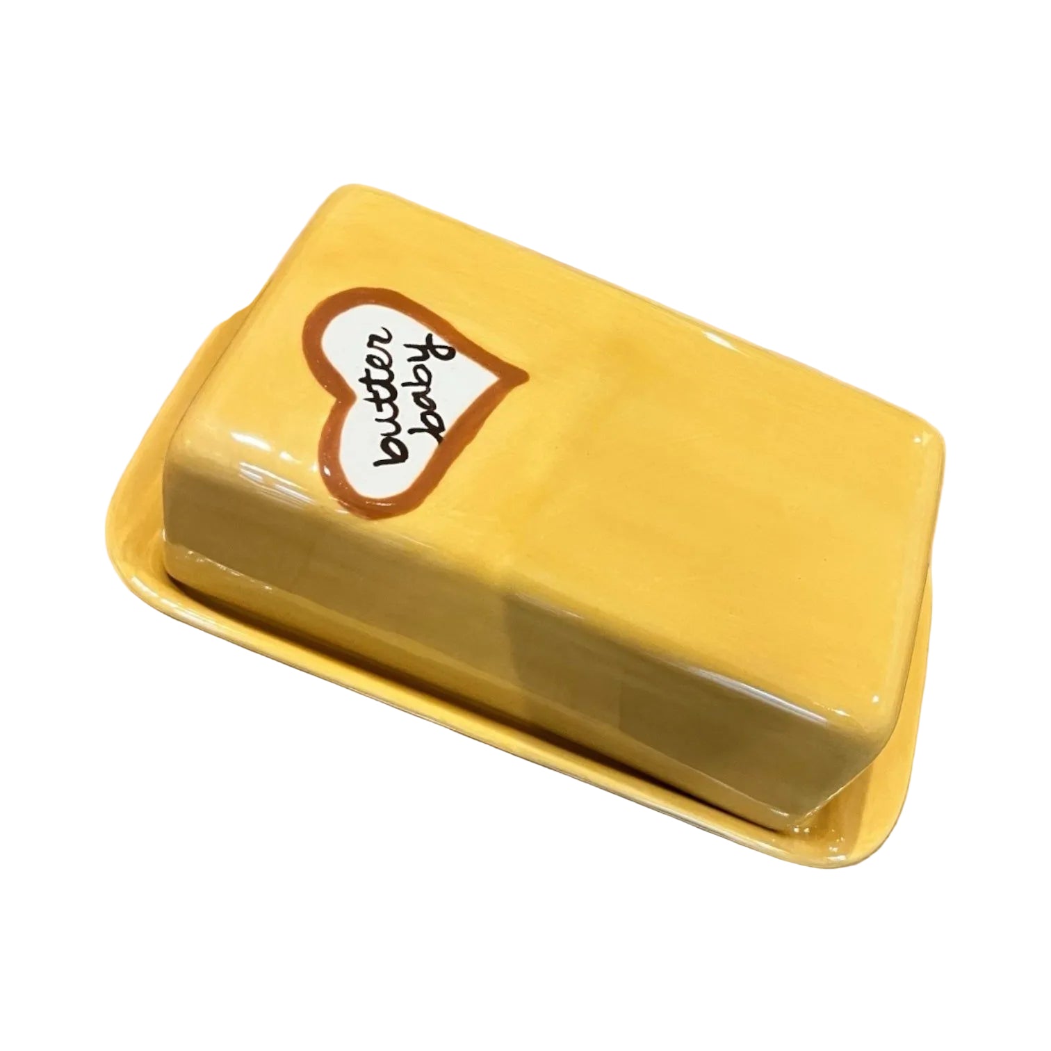 Hand-painted “butter me up” European Butter Dish