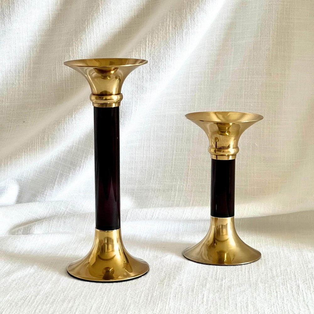 Brass and Acrylic Candleholder | Small | Dark Umber