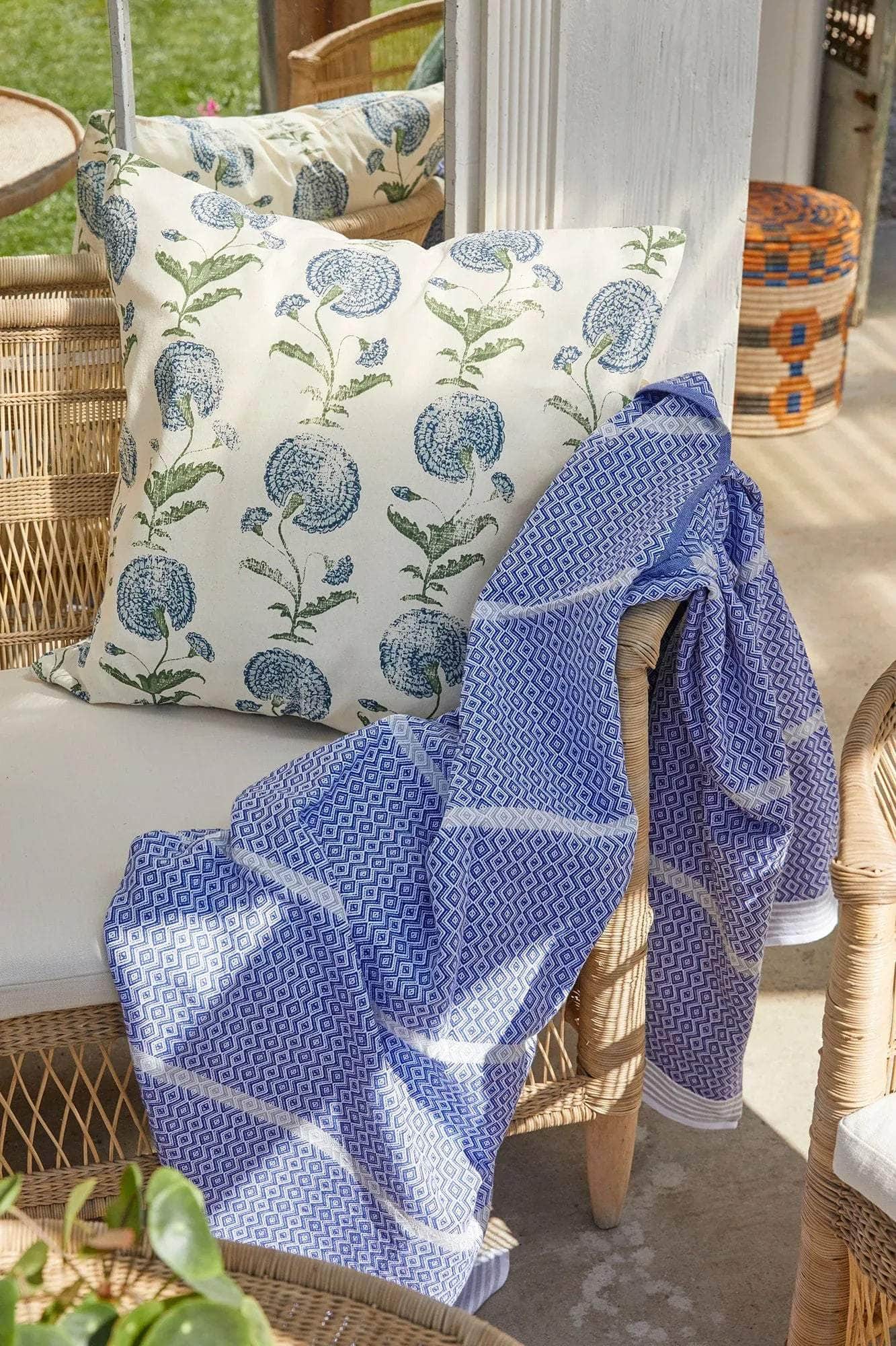 Poppy Cotton Scatter Cushion in Ochre