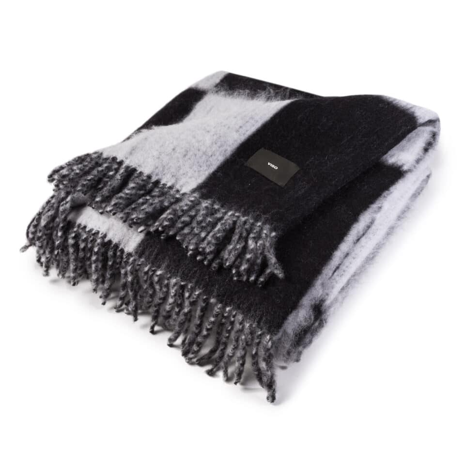 Viso Mohair Blanket Black & White Check