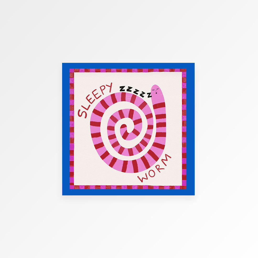 Sleepy Worm Kids Print