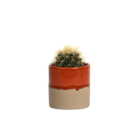 Drip Ceramic Planter Small - Burnt Orange