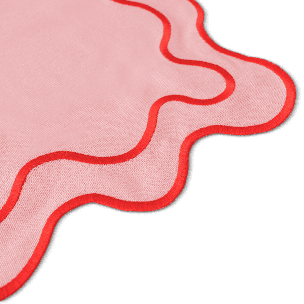 Wavy Placemats Pink/Red - Set of 2
