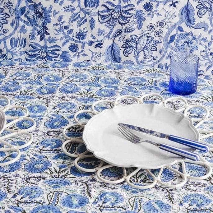 From Jaipur with Love Blue and White Tablecloth