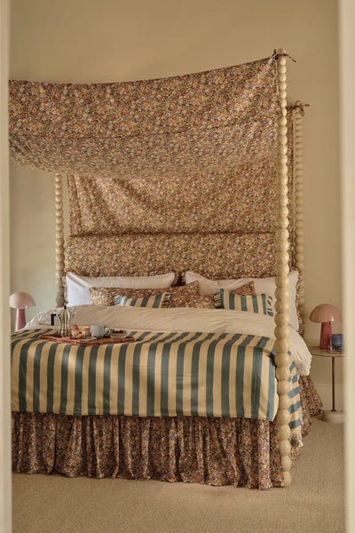 Frill-Edge White Duvet Set made with Liberty Fabric THORPE YELLOW