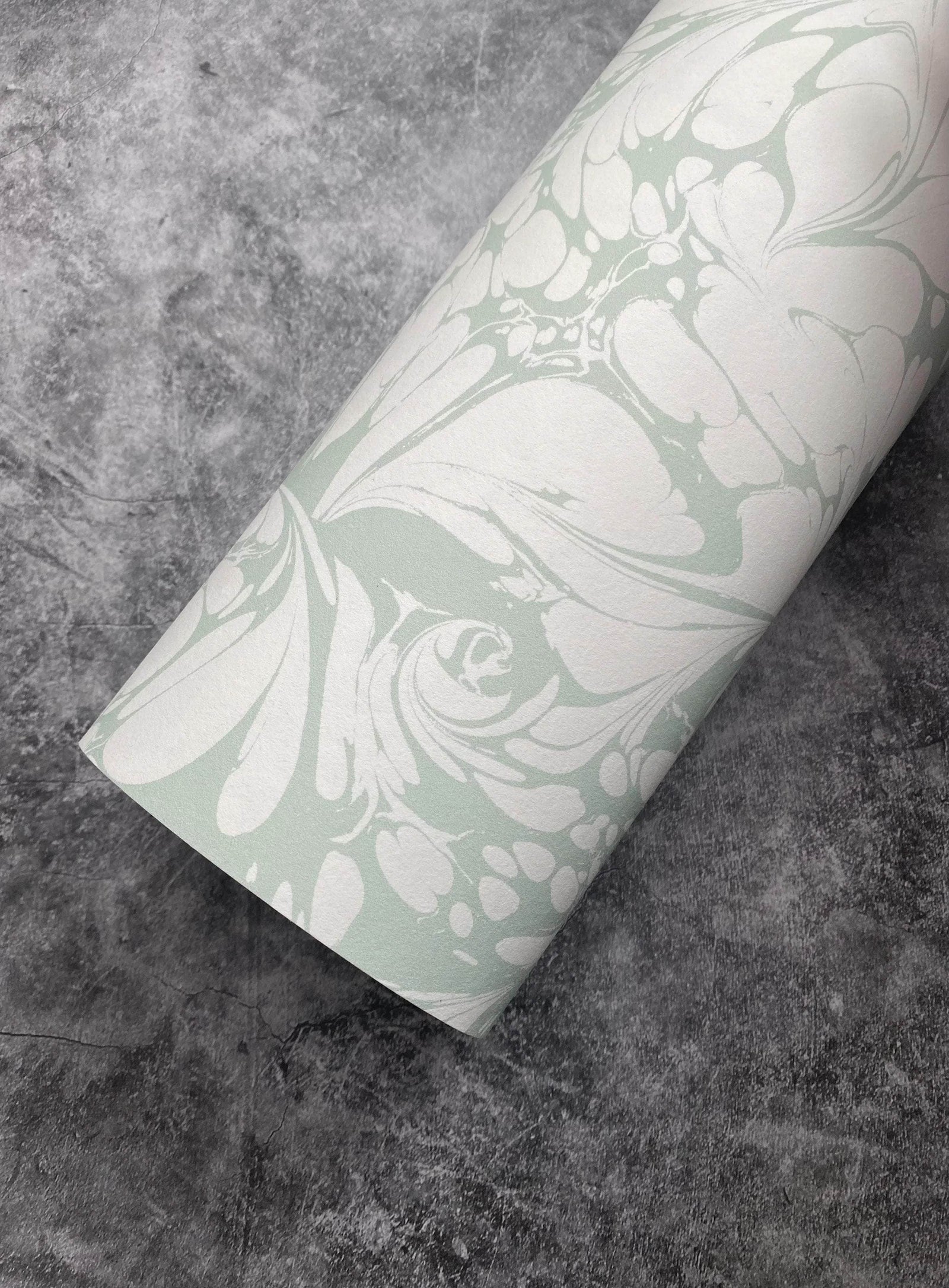 Marbled Wallpaper - 'Flourish' Col: Willow - Eco Non-Woven