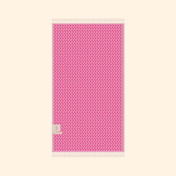 Silent Ripple Pure Cotton Bath & Beach Towel In Dark Pink