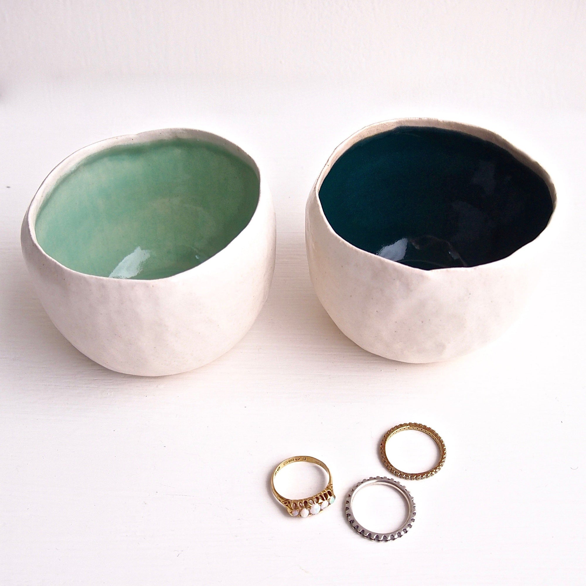 Handmade Many Colours Round Ceramic Ring Bowls