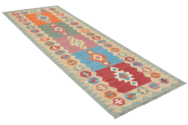 Gashgai Kilim · Hand-woven – Multicolored, 240x61 cm