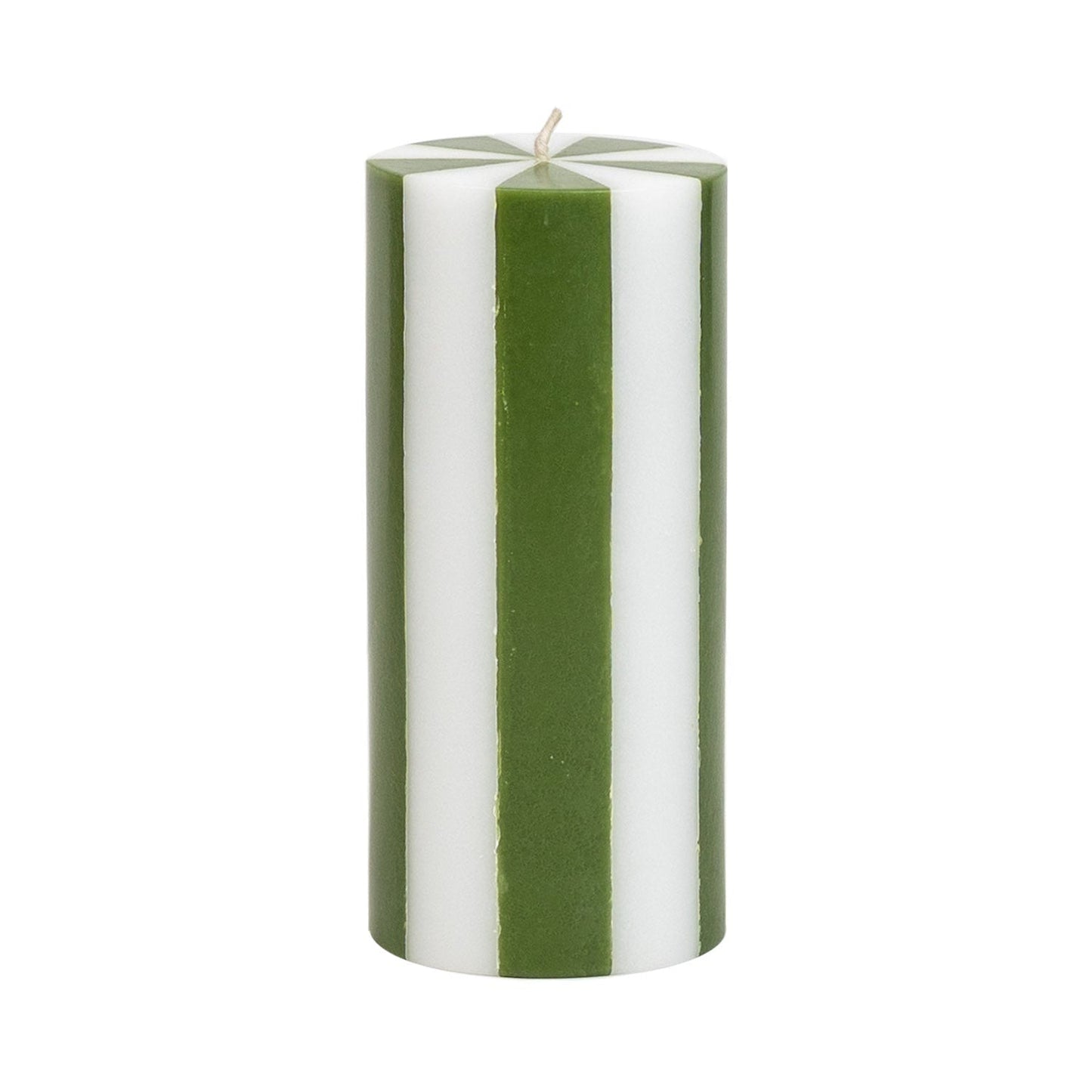 Medium Pillar Candle - Moss Green / White