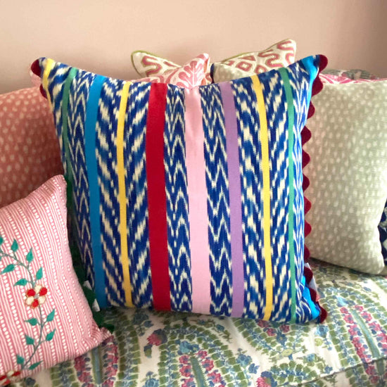 Gloria Oversized Square Cushion Blue Multi