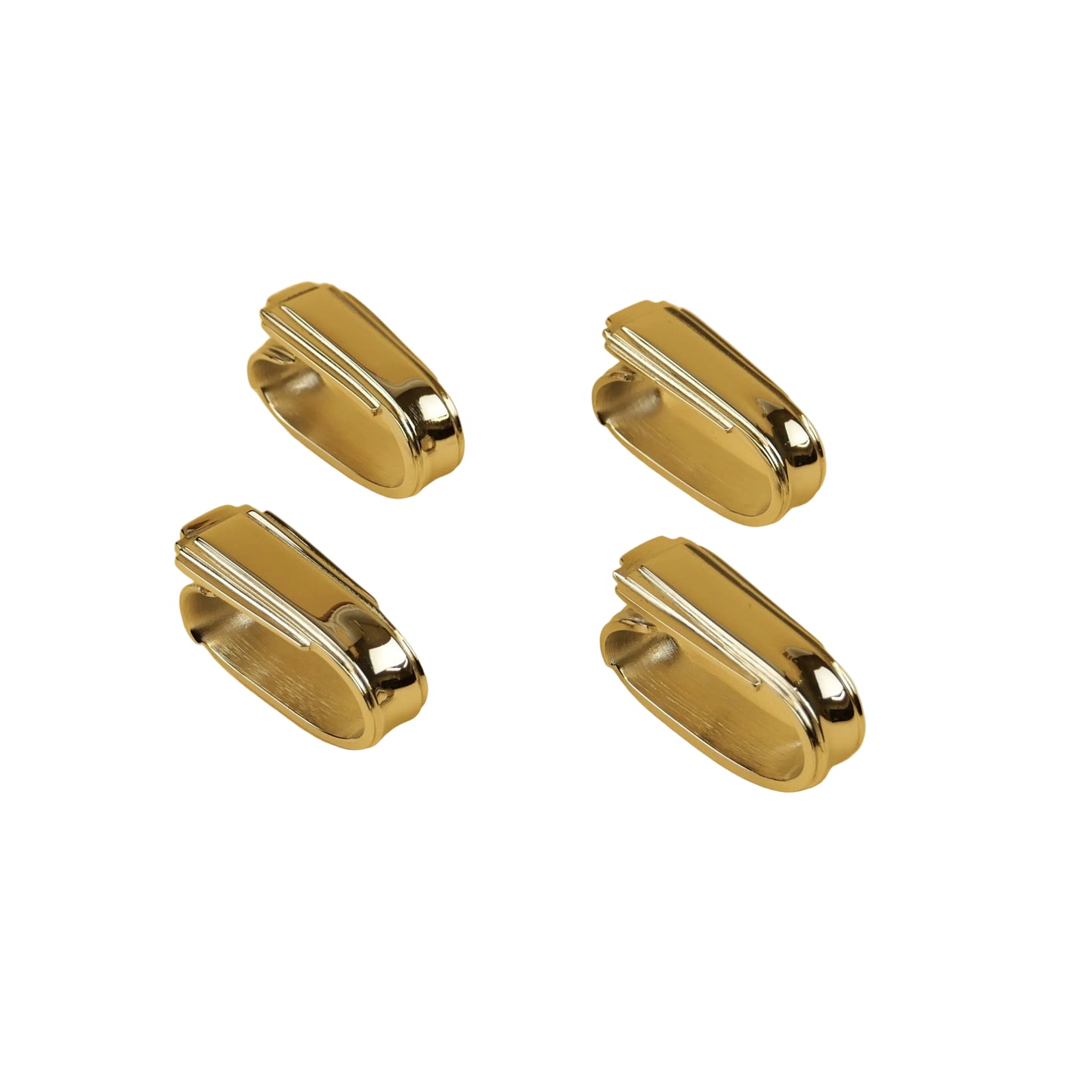 Nickel Napkin Ring Art Deco Set of 4