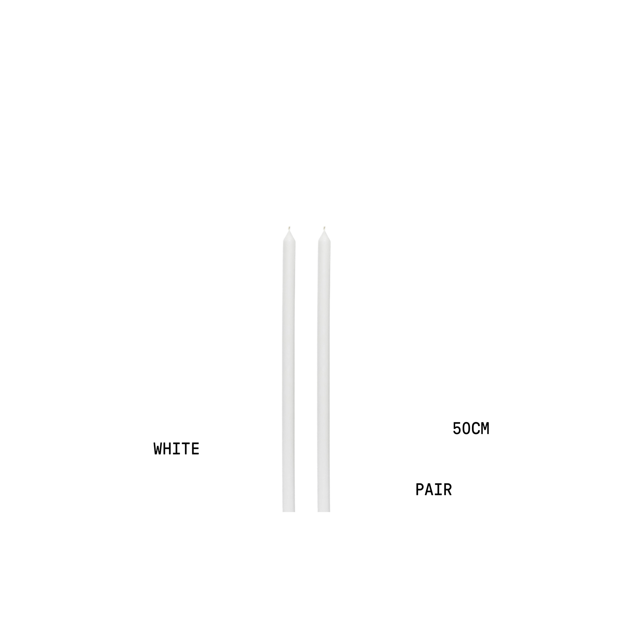 White Tapered METRE Candle Pair