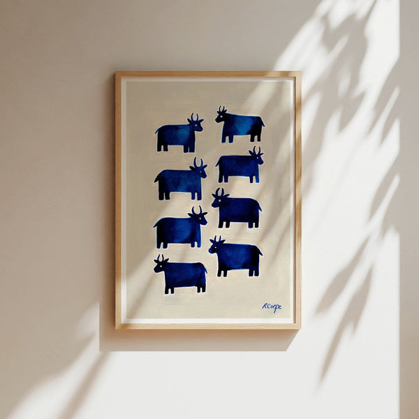 A4 - Blue Cow Print