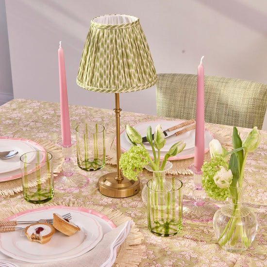 Green Striped Water Glasses