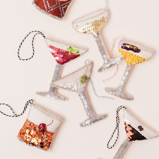 The Martini Heirloom Sequin Ornament