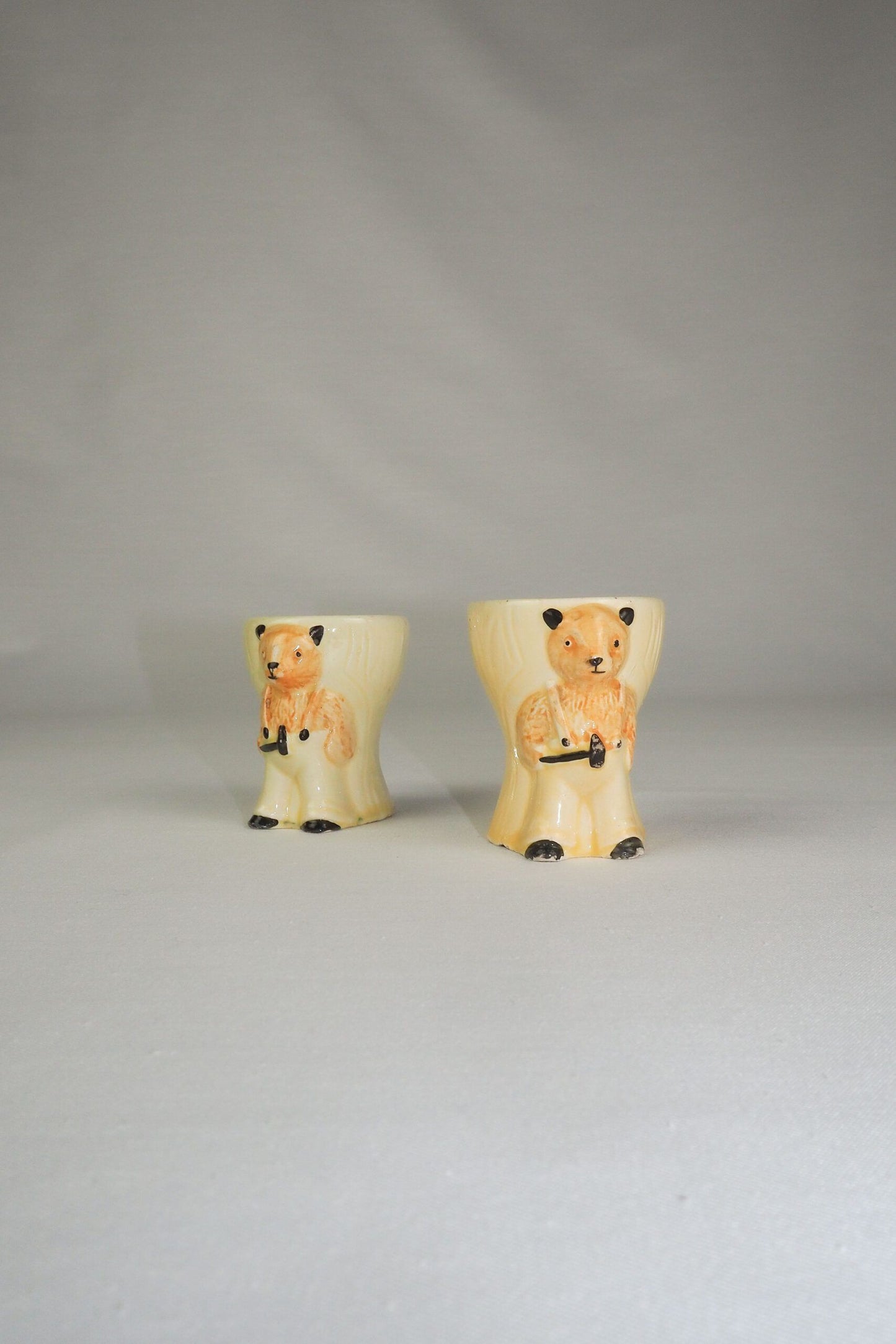 Pair of Vintage Sooty Egg Cups