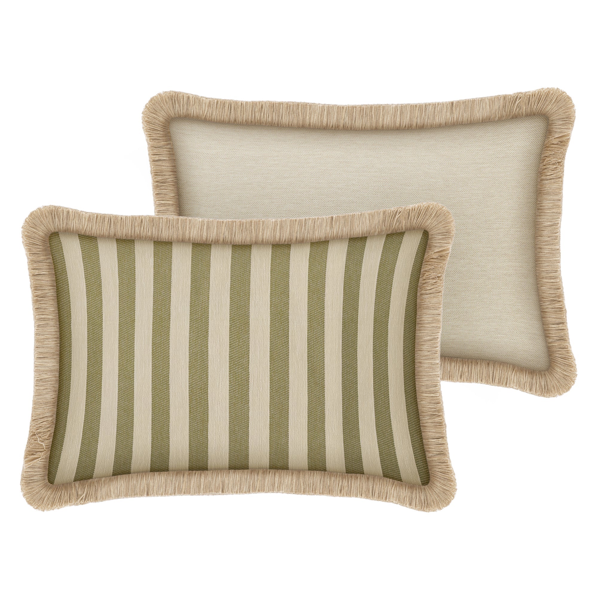 Cushion Jackie Olive & Ecru