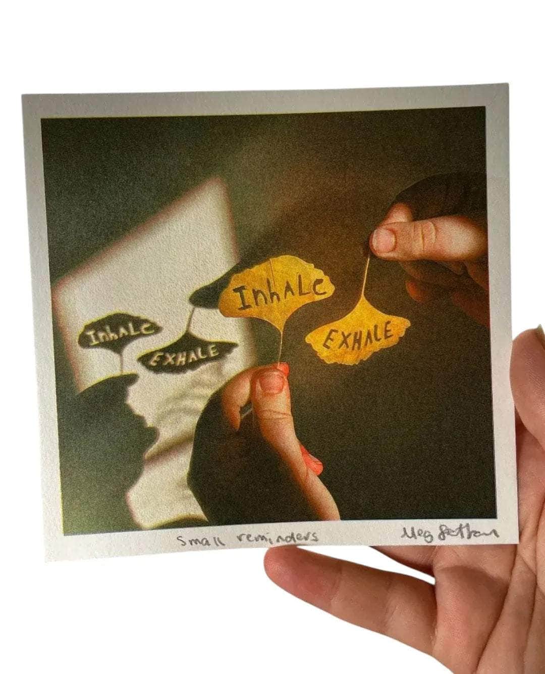 Limited Edition Inhale Exhale Gingko Risograph 15cm x 15cm