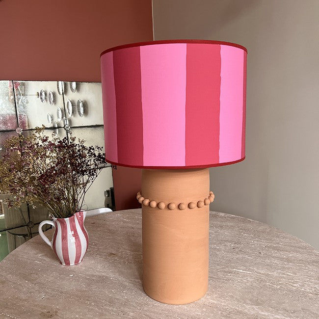 Pink & Red Stripe Lampshade