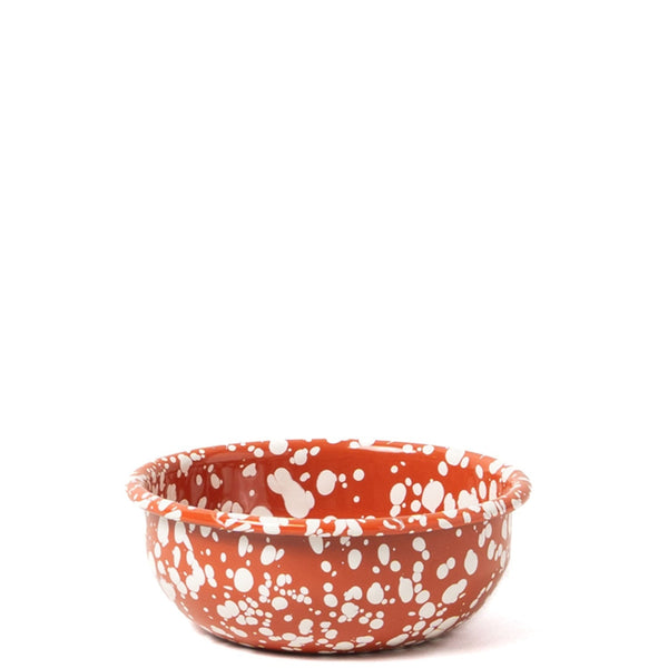 Splatter Enamel Snack Bowl - Terracotta / Cream