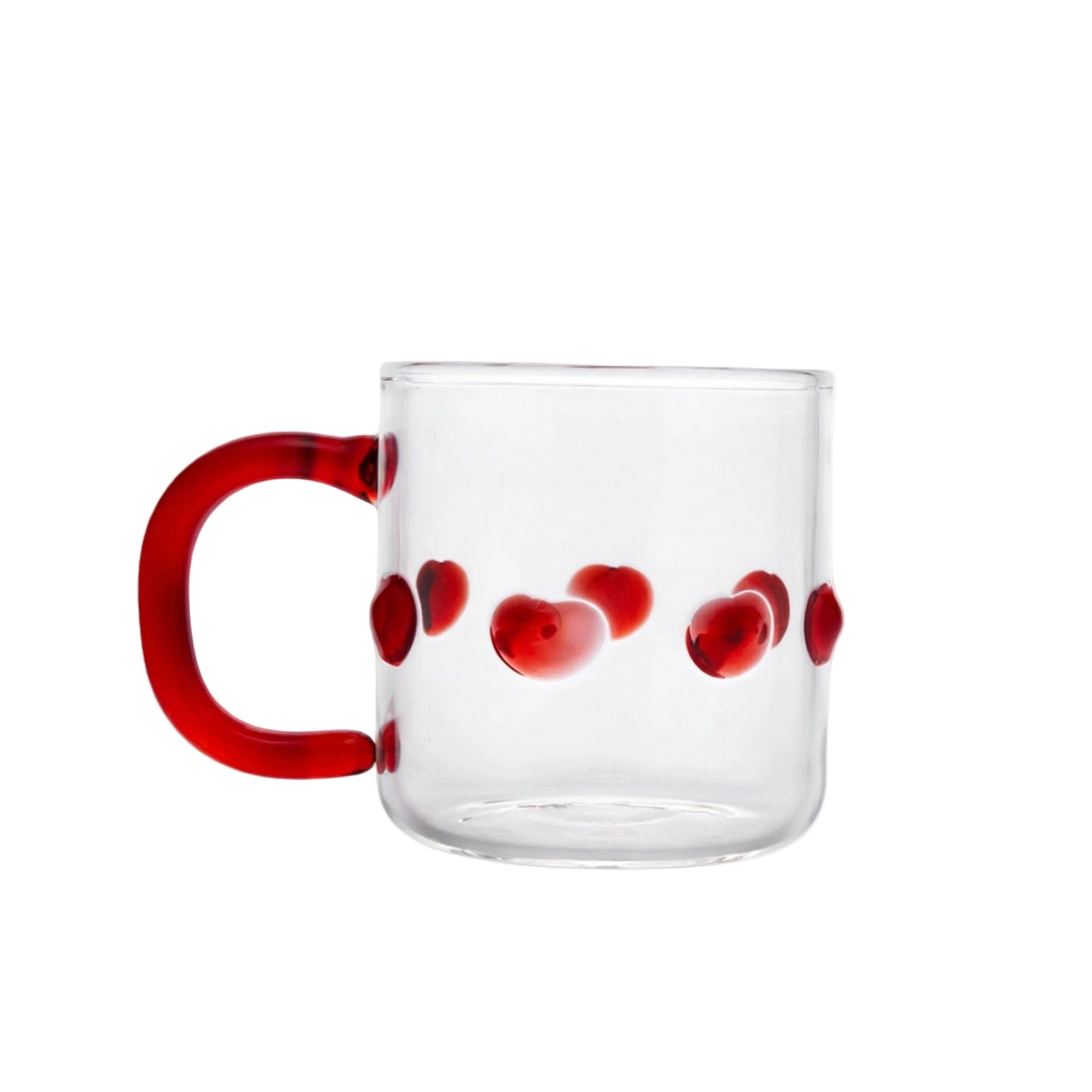 4oz Handblown Glass Espresso Cup - Red